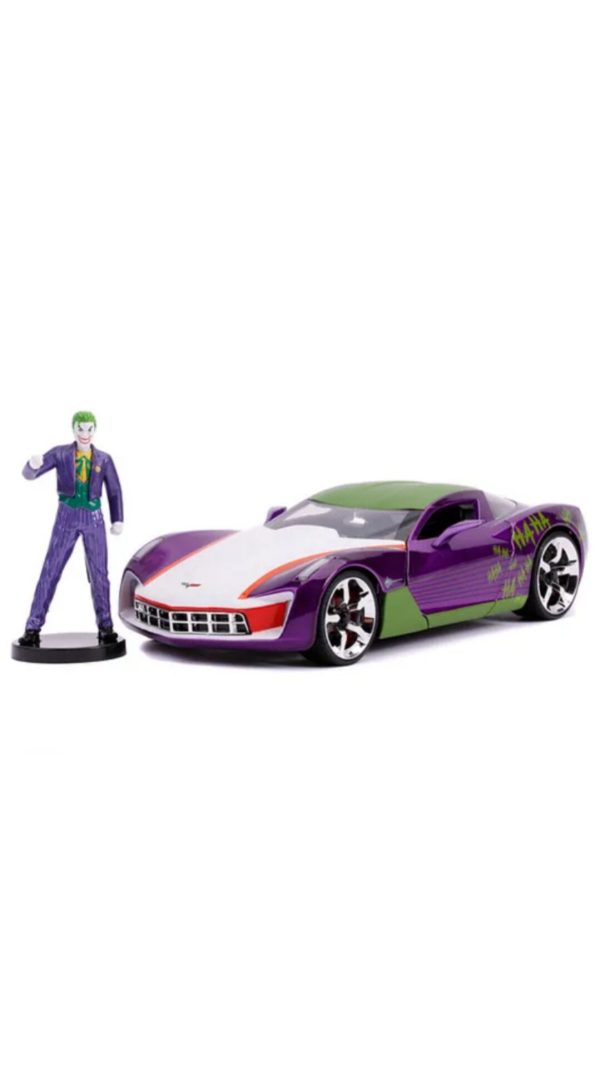 ماکت ماشین کوروت همراه شخصیت جوکر chevrolet corvette joker